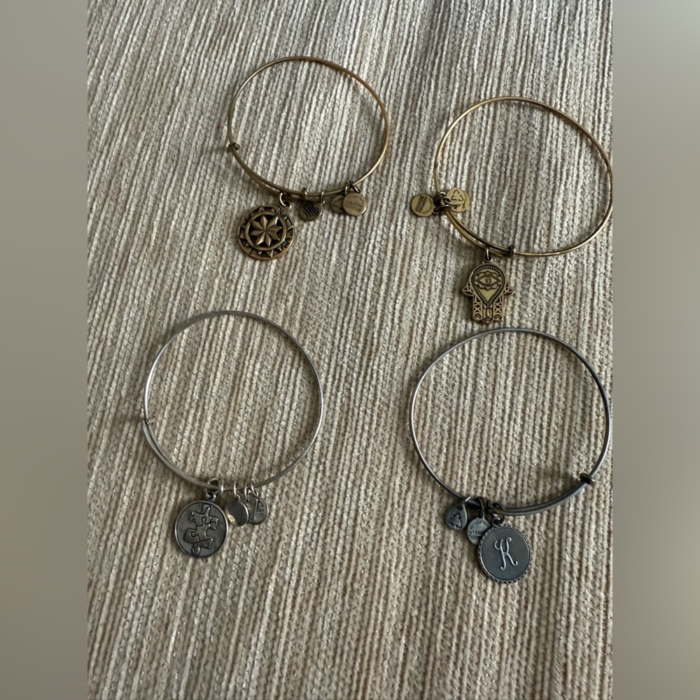Lot of 11 Assorted Alex And Ani Bracelets Silver And Gold Tone - Picture 5 of 6